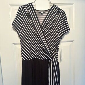 Black and White Calf Length Jumpsuit